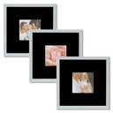 Ver imagem 1 de Kit 3 Quadros Porta Retrato Foto 10x10 Paspatur Preto 20x20