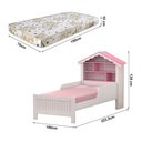 Ver imagem 5 de Cama Infantil Solteiro Princesa com Cabeceira Casinha MDF Branco Infantile Móveis