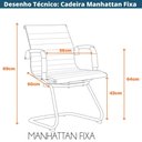 Ver imagem 6 de Kit 2 Cadeiras Office Manhattan Esteirinha Fratini Revestida em Poliuretano (pu) Branco Base Fixa