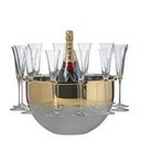 Ver imagem 1 de Champanheira Bottega Inox com Detalhes em Ouro C/ Sup para 1