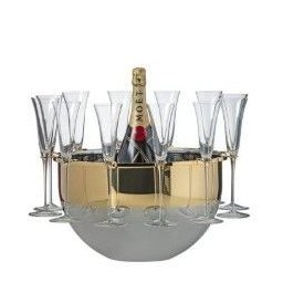 Champanheira Bottega Inox com Detalhes em Ouro C/ Sup para 1 - 1