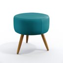 Ver imagem 3 de Kit 2 Poltronas Opala com Puff Solar Suede Azul Turquesa Aradecor