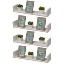 Ver imagem 1 de Kit 4 Prateleiras Nichos em U 70x20 MDF Branco com Suporte Flutuante Invisível