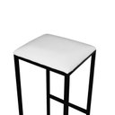 Ver imagem 2 de Banqueta Alta Cozinha Balcão Bistrô Industrial Preta Assento Estofado 