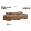 Ver imagem 3 de Sofá Orgânico Horizonte 4 Lugares 230cm Bouclé Terracota - Nexta Casa