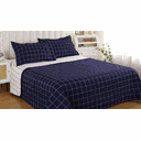 Ver imagem 1 de Kit Colcha Grid Queen 3 Peças Azul/branco Sultan Sonhare