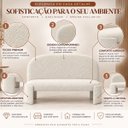 Ver imagem 4 de Kit Cabeceira King 158cm + Recamier Banco Puff Bouclé Fly:Off White