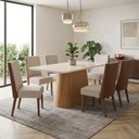 Ver imagem 2 de Mesa de Jantar Tampo Vidro 160cm 6 Lugares Canto Curvo Melina H02 - D'Rossi