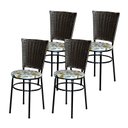 Ver imagem 1 de 4 Cadeiras Preta para Mesa Hawai Marrom Assento Floral:floral Orquídea