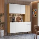 Ver imagem 1 de Armário de Cozinha Compacta Slow 8 Portas e 1 Gaveta em MDP Freijó/Ártico/CP-Riscatto Freijó - Kits 