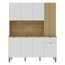 Ver imagem 4 de Armário de Cozinha Compacta Slow 8 Portas e 1 Gaveta em MDP Freijó/Ártico/CP-Riscatto Freijó - Kits 