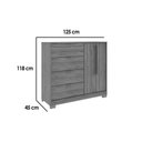 Ver imagem 3 de Cômoda de Quarto 1177 C- 1 Porta e 4 Gavetas Freijo-avela - Carraro