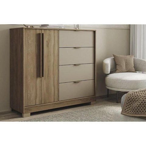 Cômoda de Quarto 1177 C- 1 Porta e 4 Gavetas Freijo-avela - Carraro