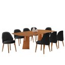 Ver imagem 2 de Sala de Jantar Mesa Florida 220cm Tampo Barril Laminado e 8 Cadeiras Suiça