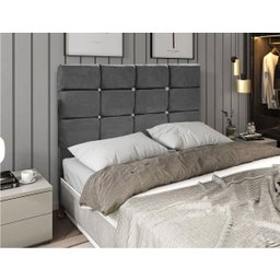 Cabeceira de Cama Box Queen Estofada Lari Cinza - 2