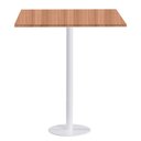 Ver imagem 1 de Mesa Pisa Beta Bistrô Fratini 107,50cm (a) Disco Redondo Branco Tampo Mdp Quadrado Noce Nat 60cm (l