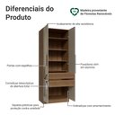 Ver imagem 3 de Guarda-Roupa Modulado 2 Portas com Espelho 2 Gavetas 4 Prateleiras Rustic/Crema Neo Madesa