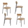Kit 4 Cadeiras Mila Laminado Caramelo/linho Bege - Fdecor - 1
