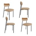 Ver imagem 1 de Kit 4 Cadeiras Mila Laminado Caramelo/linho Bege - Fdecor