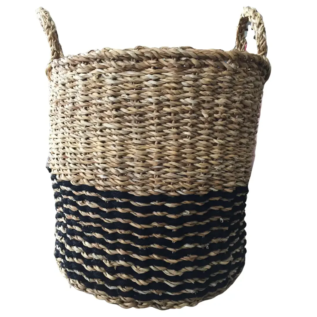 Cesto de Fibra Natural Cilindro com Alça G