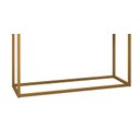 Ver imagem 5 de Aparador Bancada Eros 90cm Off White Brilhante Estilo Industrial 2 Gavetas Pés de Ferro Dourado