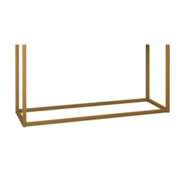 Aparador Bancada Eros 90cm Off White Brilhante Estilo Industrial 2 Gavetas Pés de Ferro Dourado - 5