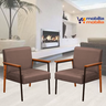 Kit 2 Poltronas Decorativas Fontana para Sala de Estar Aveludada Marrom - Mobilia Mobilia - 2