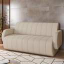 Ver imagem 2 de Sofá 2 Lugares Sala Living Orgânico 148cm Fávara K01 Veludo Bege - Lyam Decor