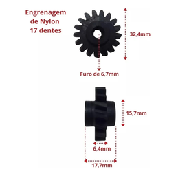Engrenagem Nylon e Rosca sem Fim para Motor Grill - 3
