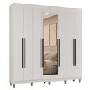 Ver imagem 3 de Guarda-Roupa Casal com Pés 8 Portas Batentes com Espelho Venus Madesa