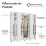 Guarda-Roupa Casal com Pés 8 Portas Batentes com Espelho Venus Madesa - 5