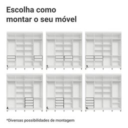 Guarda-Roupa Casal com Pés 8 Portas Batentes com Espelho Venus Madesa - 6 Guarda-Roupa Casal com Pés 8 Portas Batentes com Espelho Venus Madesa - 6