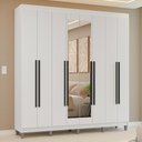 Ver imagem 1 de Guarda-Roupa Casal com Pés 8 Portas Batentes com Espelho Venus Madesa