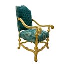 Ver imagem 3 de Poltrona Clássica Verde com Dourado - 127x90x60cm