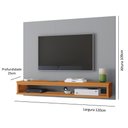 Ver imagem 4 de Painel Tv 50 Polegadas Nicho Decorativo Prateleira Suspenso Parede Quarto Sala Cinza/cinamomo