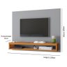 Painel Tv 50 Polegadas Nicho Decorativo Prateleira Suspenso Parede Quarto Sala Cinza/cinamomo - 4