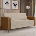 Ver imagem 2 de Sofá 3 Lugares Sala Living Industrial 180cm Senna K01 Couríssimo Whisky Veludo Bege - Lyam Decor
