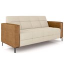 Ver imagem 1 de Sofá 3 Lugares Sala Living Industrial 180cm Senna K01 Couríssimo Whisky Veludo Bege - Lyam Decor