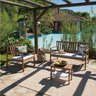 Conjunto Jardim Bancos e Mesa Auxiliar Madeira Maciça Gurupi CabeCasa MadeiraOriginals - 1