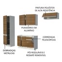 Ver imagem 5 de Armário de Cozinha Compacta 100% MDF 260cm Portas Branco/Rustic Acordes Madesa 02