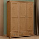 Ver imagem 2 de Guarda Roupa 3p 2g Madeira Maciça 136 Cm 9104 Freijo Milani Store