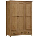 Ver imagem 1 de Guarda Roupa 3p 2g Madeira Maciça 136 Cm 9104 Freijo Milani Store