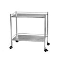 Ver imagem 2 de Mesa Auxiliar 90 X 50 X 80 Tampo Prateleiras em Inox C/ Varanda e Rodizios