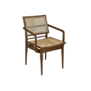 Ver imagem 1 de Cadeira em Madeira Encosto e Assento Tela Sextavada Com Braço