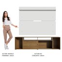 Ver imagem 6 de Rack Madesa Cancun e Painel para TV até 65 Polegadas Rustic/Branco 5Z09 Cor:Rustic/Branco