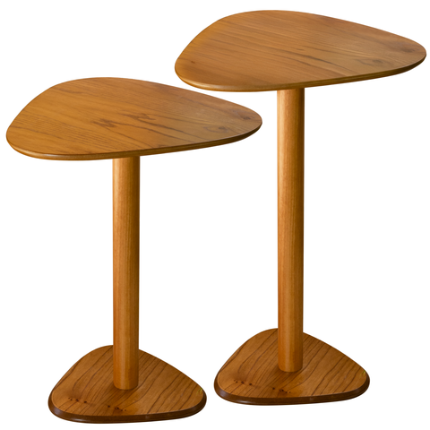 Duas Mesinhas Laterais Pugly Estilo Vintage - Madeira Maciça