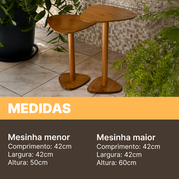 Duas Mesinhas Laterais Pugly Estilo Vintage - Madeira Maciça - 3
