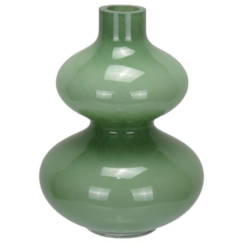 Vaso Decorativo Enfeite Casa Garrafa Home&Co Vidro 18x13x13cm Verde