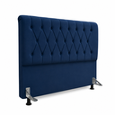 Ver imagem 2 de Kit Cabeceira e Calçadeira Baú Mallu Casal 140 cm - Veludo Azul Marinho