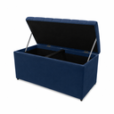Ver imagem 4 de Kit Cabeceira e Calçadeira Baú Mallu Casal 140 cm - Veludo Azul Marinho